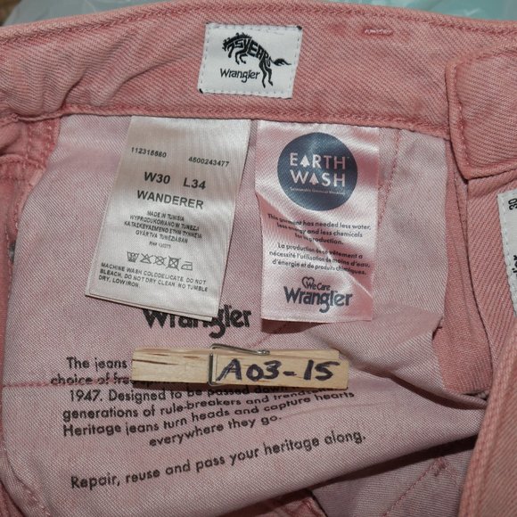 VTG Wrangler Flare Bellbottom Jeans 622 Wanderer Pink Earth Wash size 30x34 NWT - Picture 7 of 12